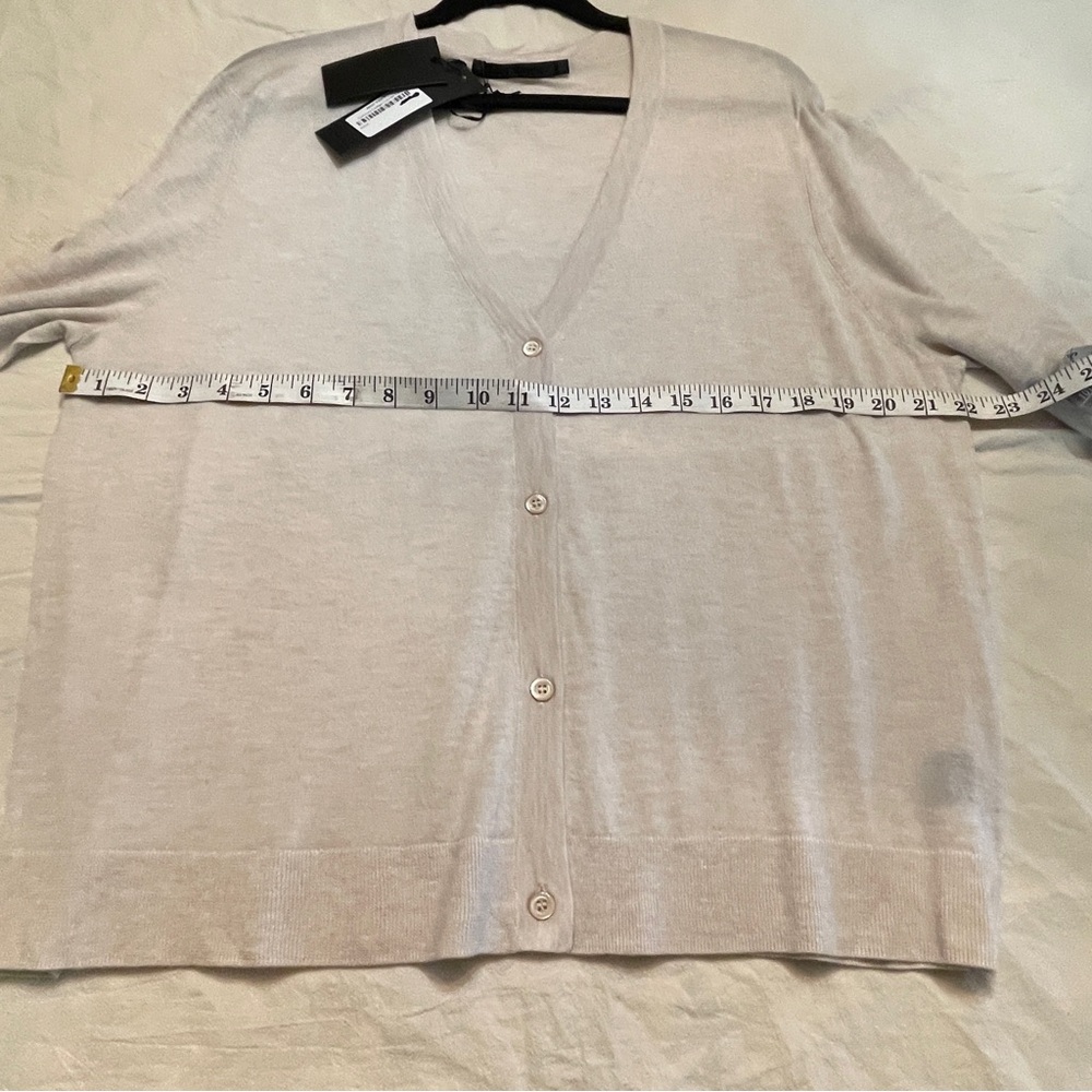 NWT Jenni Kayne Cashmere Silk Cardigan in Oatmeal XXL Lightweight Euro Summer - Picture 8 of 12